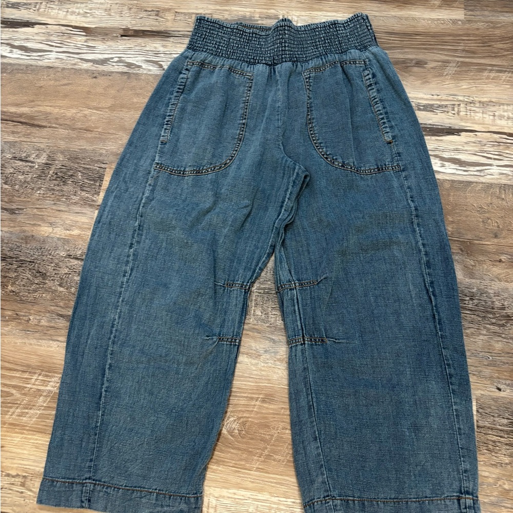 Pilcro Lightweight Elastic Waist Barrel Leg Jeans, Sz M